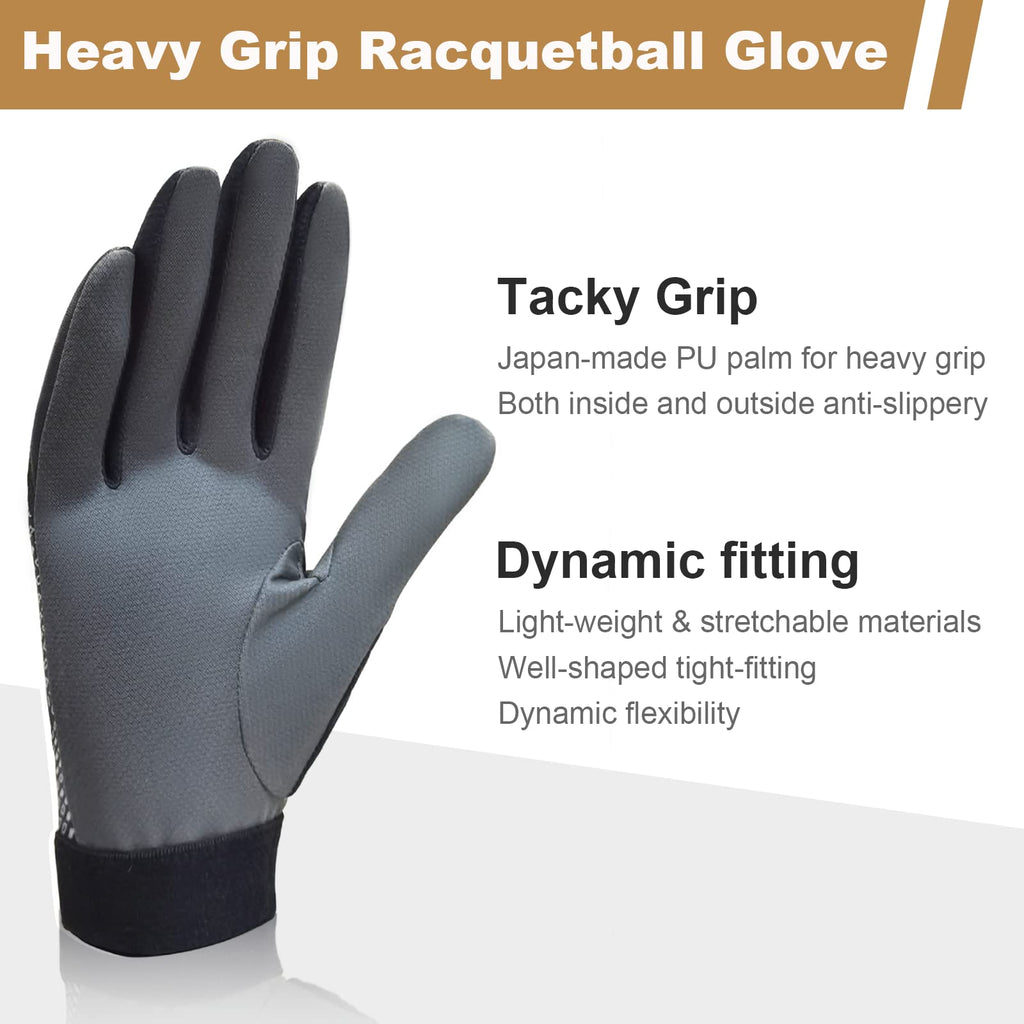 Intra-FIT Advanced Racquetball Gloves - Superior Tacky Grip, Quick-Dry Fabric, Adjustable Fit | Japan-Made PU Palm