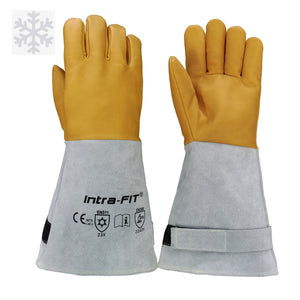 -321℉/-196℃ Freezer/Cryogenic Gloves,Dry Ice Leather Gloves for Cold Storage