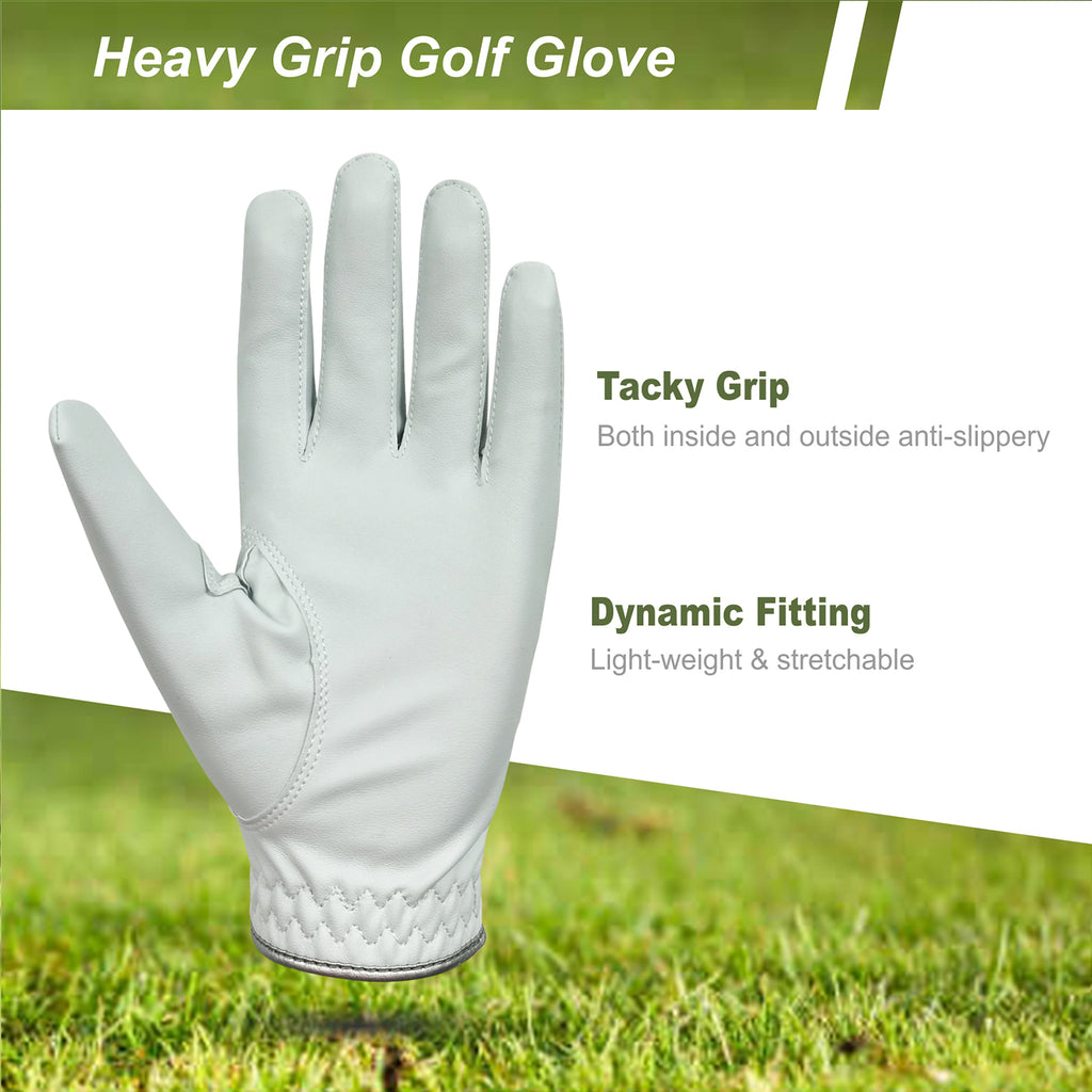 Intra-FIT Golf Glove Men's Left Hand PU Gloves, All Weather, Pack of 1, Rain Grip Flexible Durable Soft