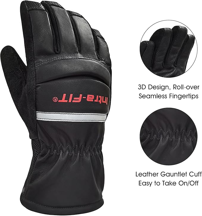 Intra-FIT Structural NFPA 1971 Fire Fighter Glove,Kangaroo Leather,3D Curved Fingers, Heat Resistance, Flame Resistance, Fire-Fighting Gloves