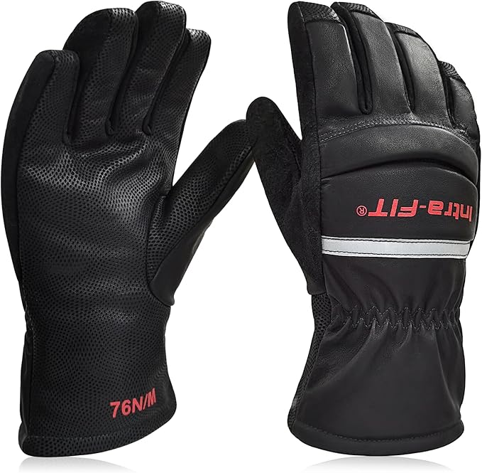 Intra-FIT Structural NFPA 1971 Fire Fighter Glove,Kangaroo Leather,3D Curved Fingers, Heat Resistance, Flame Resistance, Fire-Fighting Gloves