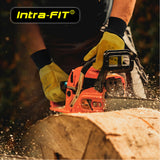 Intra-FIT Chainsaw Gloves Multi-Layer Protection on Left Hand, Safety Forestry Work Gloves in Water Resistant Cowgrain Leather, Class 2, Latest Standard EN ISO 11393-4, EN 388: 3132X