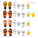 Intra-FIT Chainsaw Gloves Multi-Layer Protection on Left Hand, Safety Forestry Work Gloves in Water Resistant Cowgrain Leather, Class 2, Latest Standard EN ISO 11393-4, EN 388: 3132X