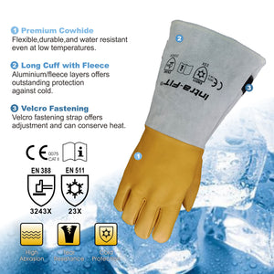 -321℉ / -196℃ Freezer / Cryogenic Gloves, Dry Ice Leather Gloves for Cold Storage