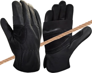 Intra-FIT Rappelling Leather Gloves,Durable Cowhide&Goatskin Rope Gloves,Water-Resistance, Perfect for Belay/Climbing