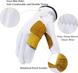 Intra-FIT Rappelling Leather Gloves,Durable Cowhide&Goatskin Rope Gloves,Water-Resistance, Perfect for Belay/Climbing