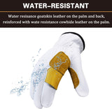 Intra-FIT Rappelling Leather Gloves,Durable Cowhide&Goatskin Rope Gloves,Water-Resistance, Perfect for Belay/Climbing
