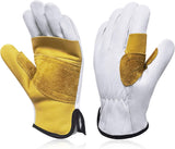 Intra-FIT Rappelling Leather Gloves,Durable Cowhide&Goatskin Rope Gloves,Water-Resistance, Perfect for Belay/Climbing