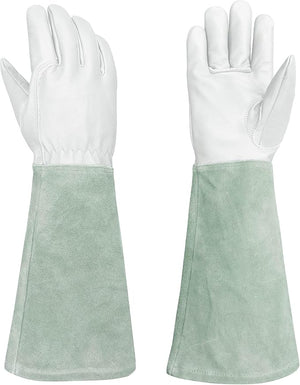 Intra-FIT Leather Gardening Gloves – Goatskin Palm & Cowhide Cuff, Thorn-Resistant Long Garden Work Gloves